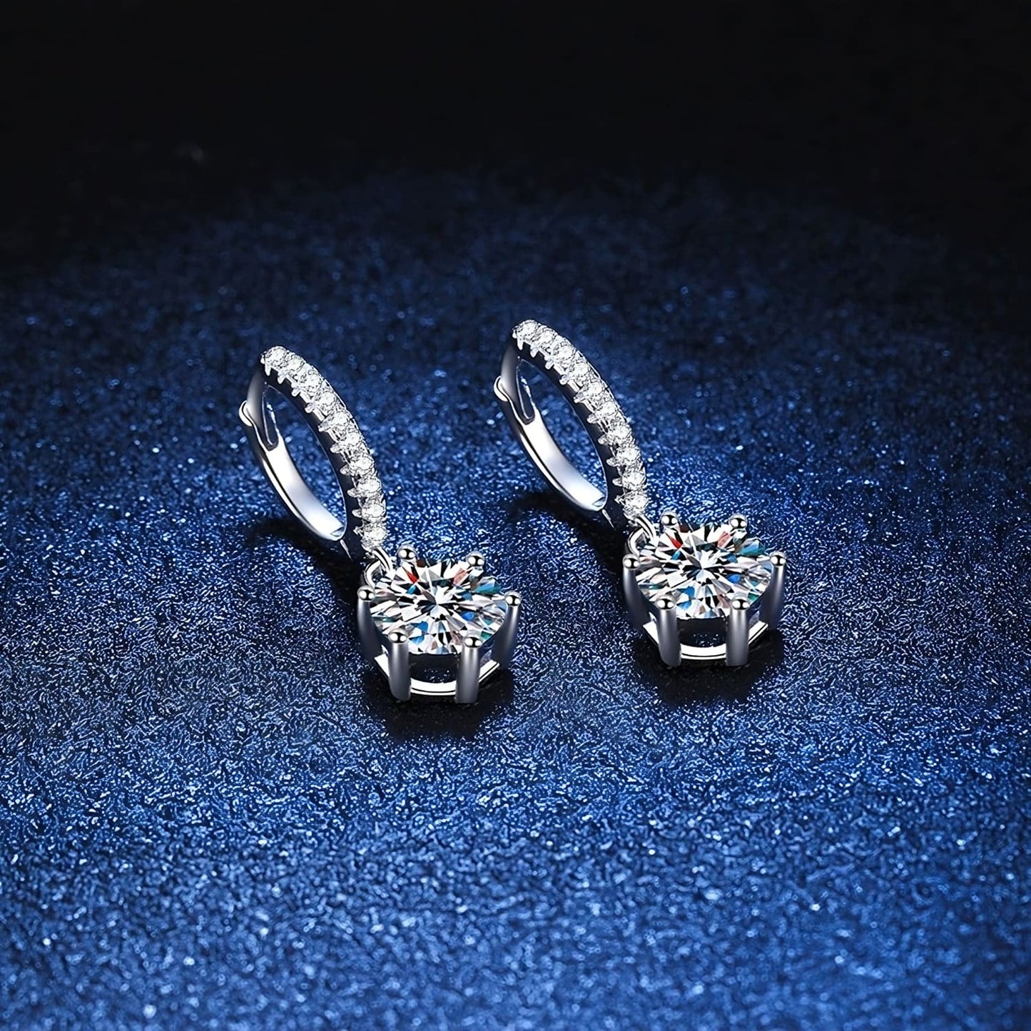 Elisa Diamond Earrings in 2ct Moissanite