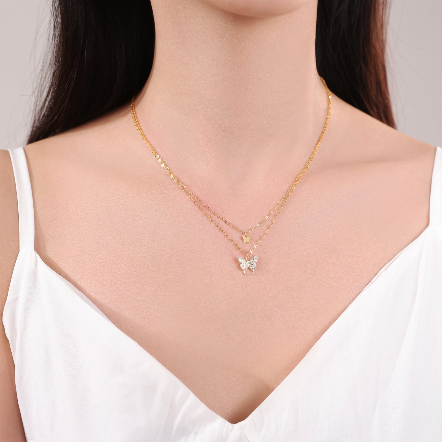 Dancing Butterfly Necklace Gold