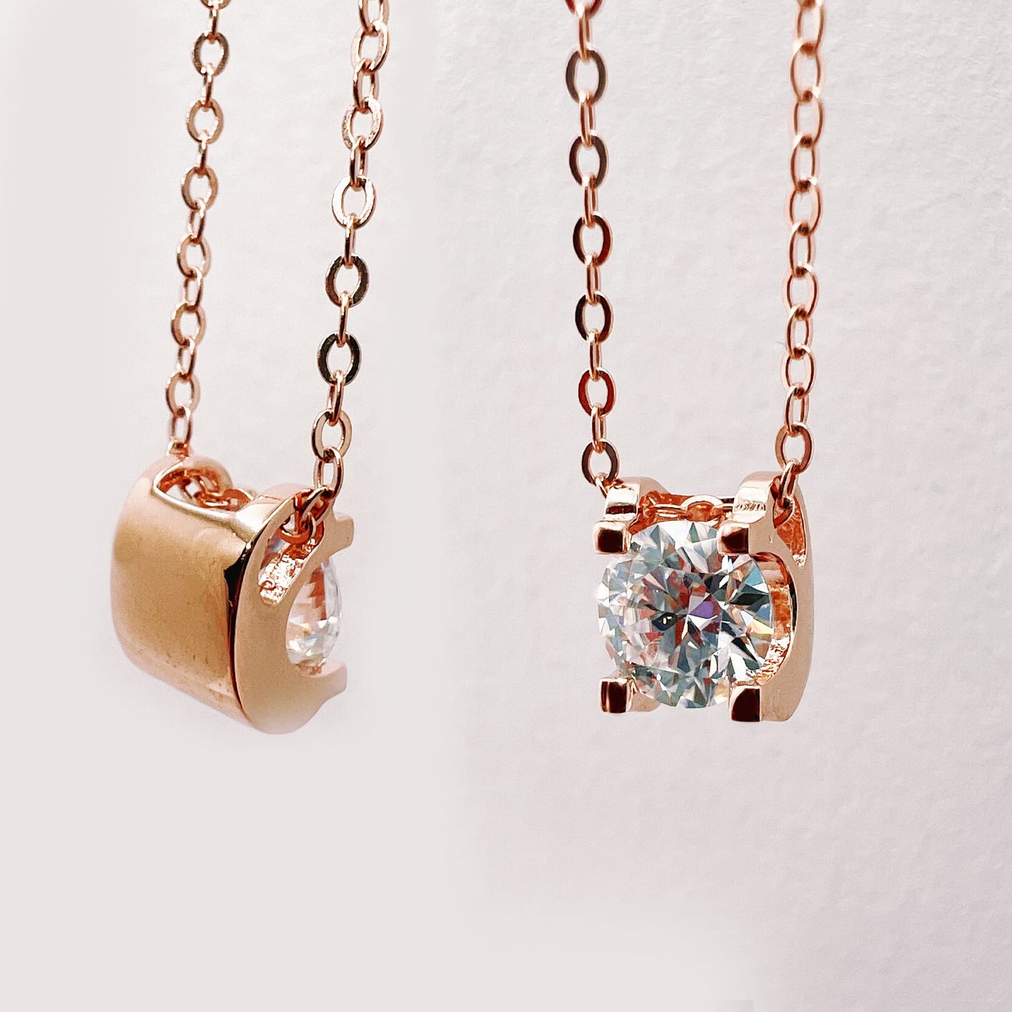 Celine Diamond Necklace in Rose Gold