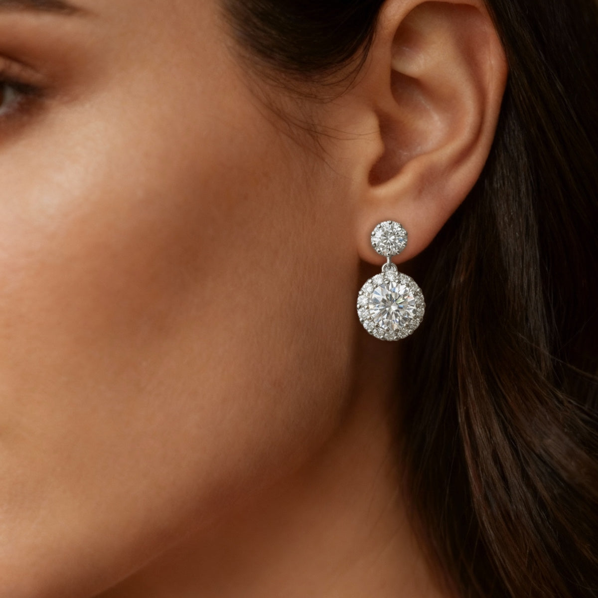 Isabella Diamond Earrings with 2ct Moissanite