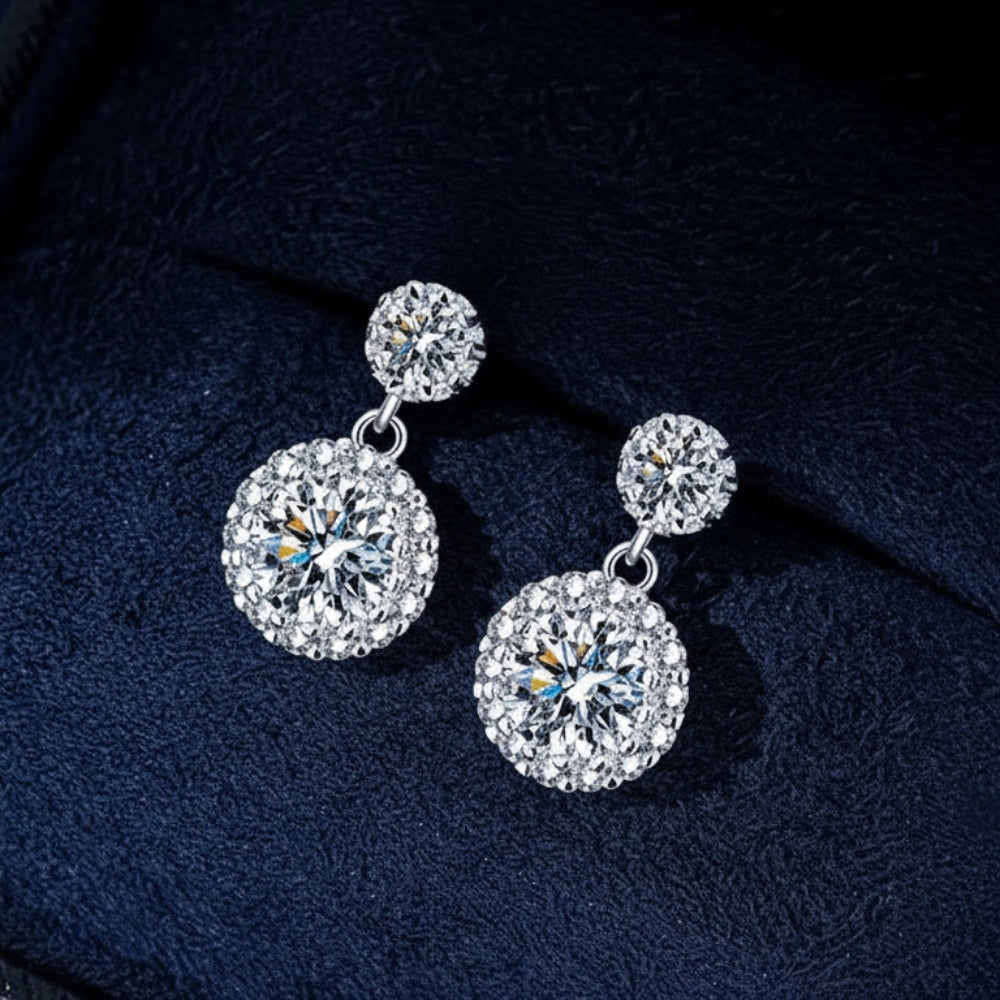 Isabella Diamond Earrings with 2ct Moissanite