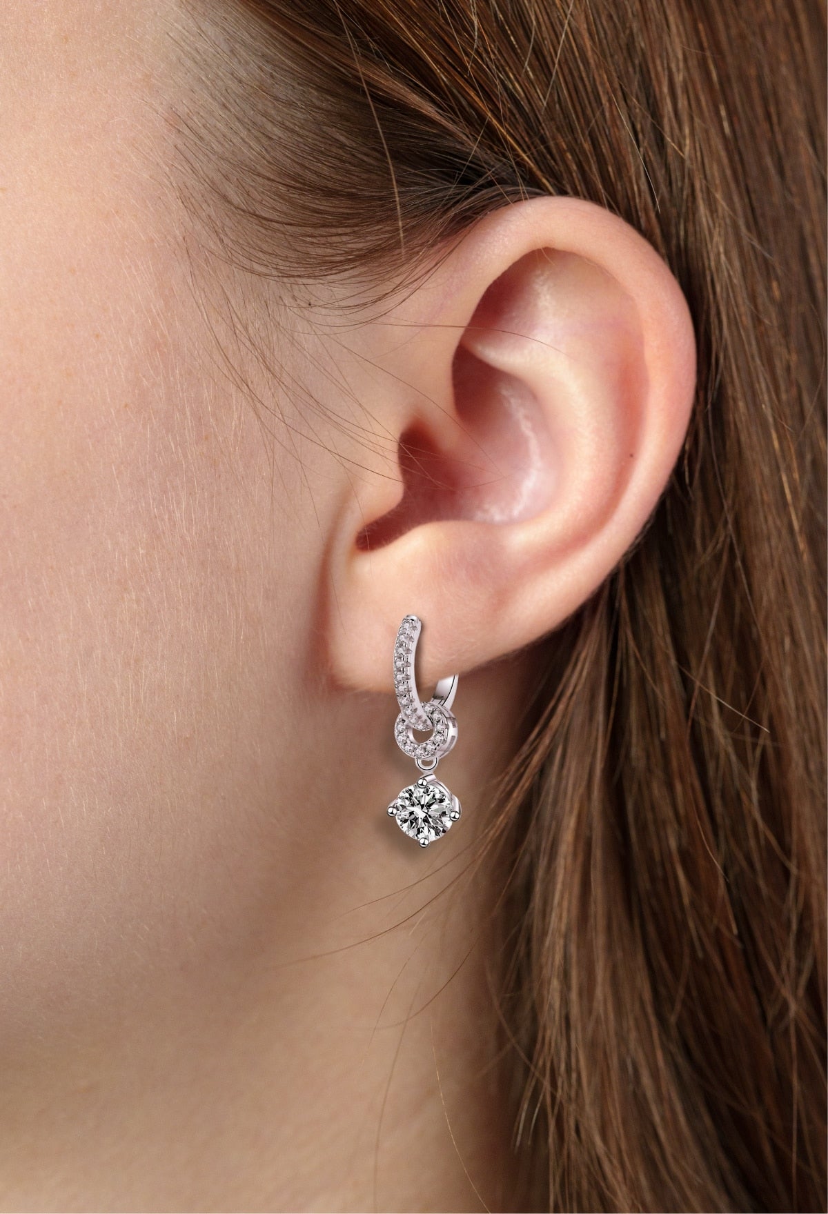 Chloe Diamond Earrings with Halo Diamond Drops