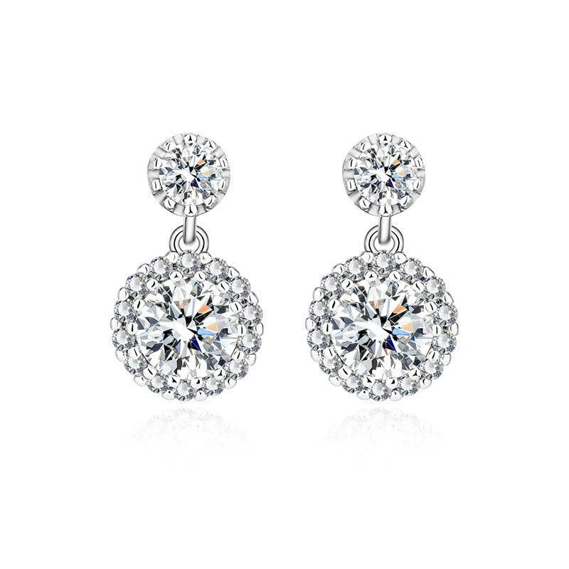 Isabella Diamond Earrings with 2ct Moissanite