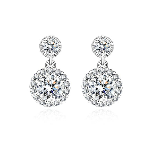 Isabella Diamond Earrings with 2ct Moissanite