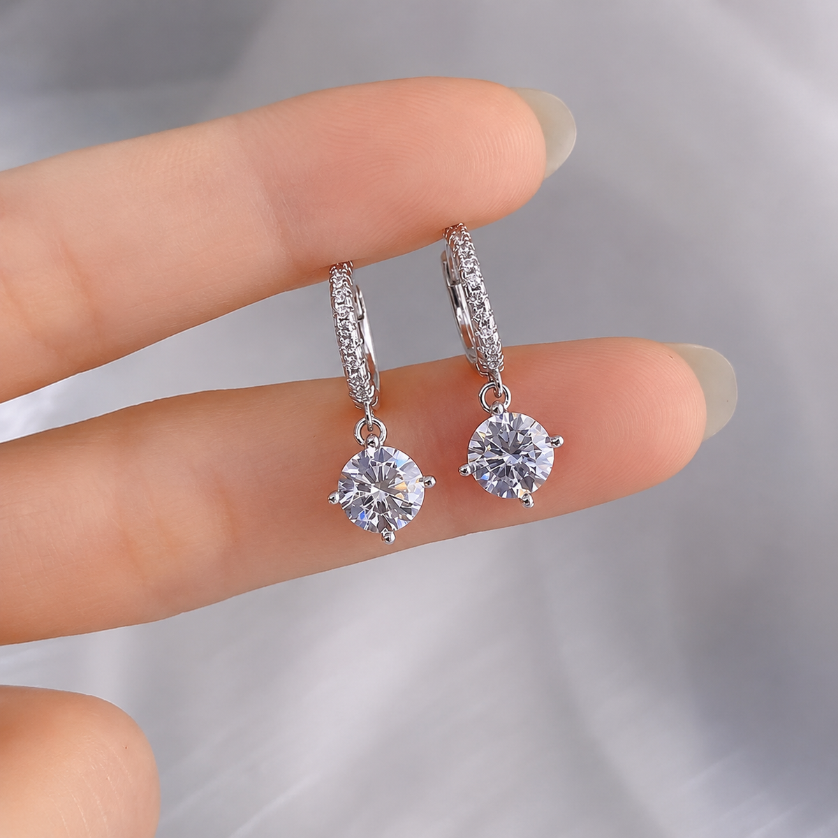 Capucine 2ctw Lab Created Moissanite Drop Earrings