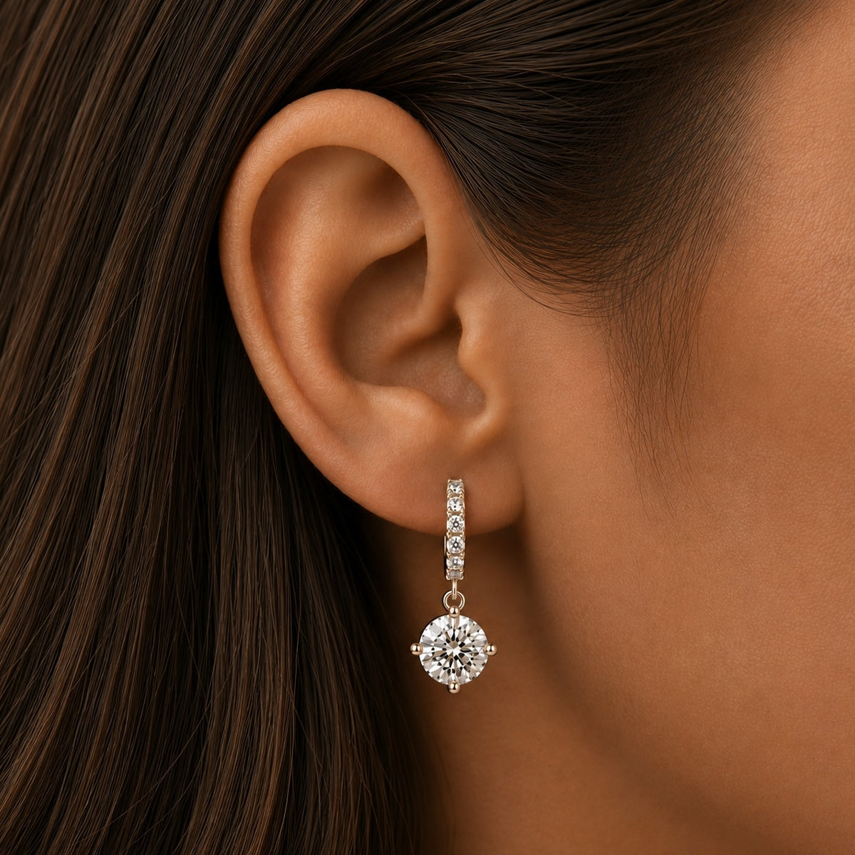Capucine 2ctw Lab Created Moissanite Drop Earrings