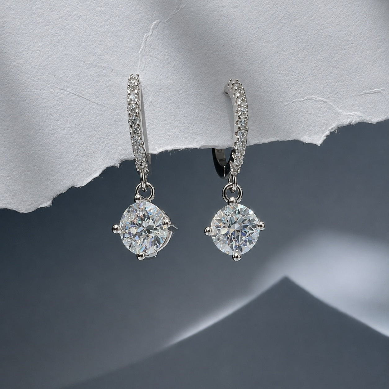 Capucine 2ctw Lab Created Moissanite Drop Earrings