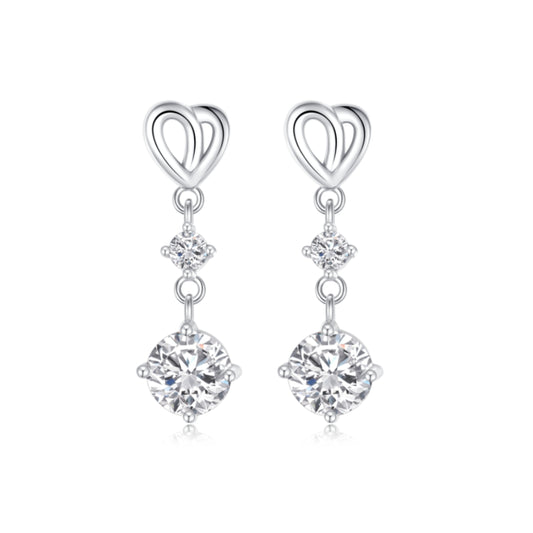 Heart Earrings in Lab Created Moissanite