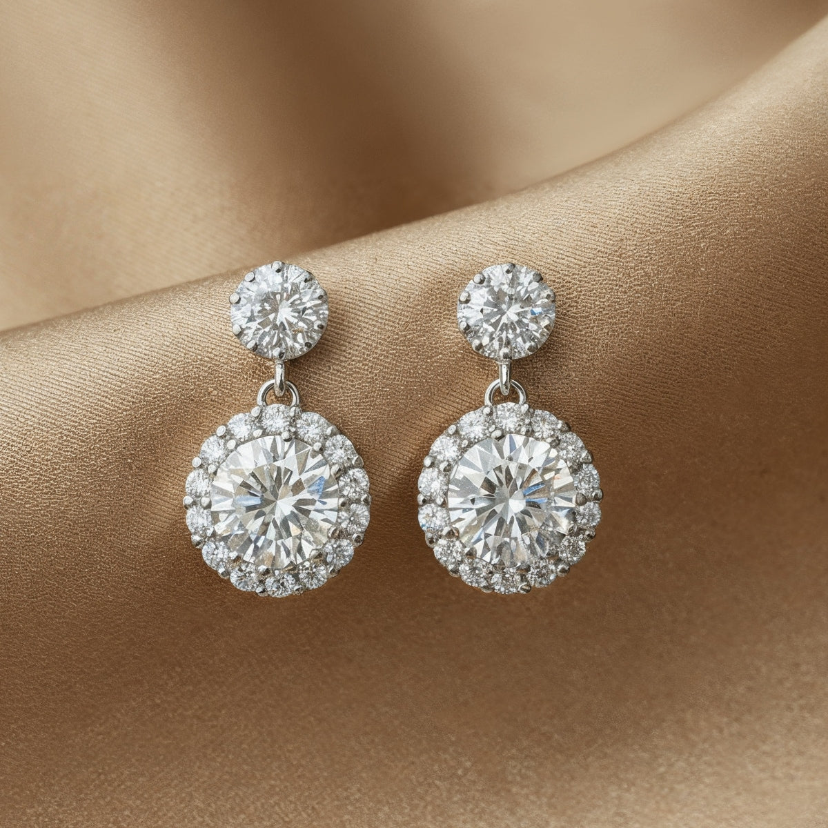 Isabella Diamond Earrings with 2ct Moissanite