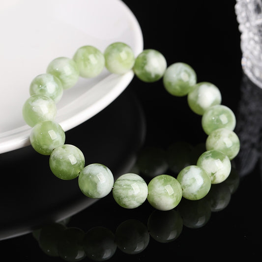 Natural Serpentine Jade Bracelet in Green Grape