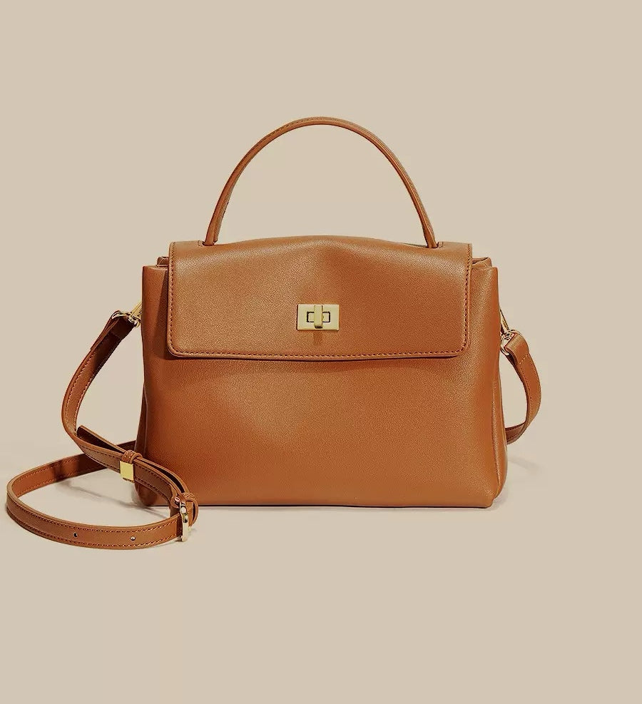 Sophia Satchel Leather Bag with Crossbody Strap