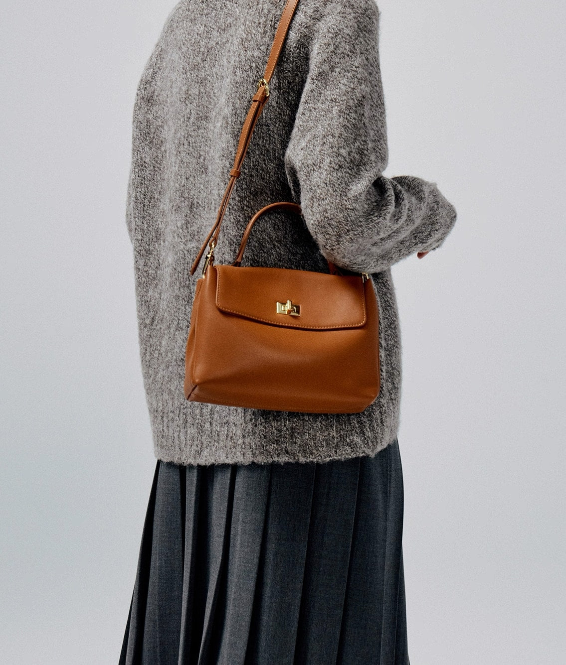 Sophia Satchel Leather Bag with Crossbody Strap
