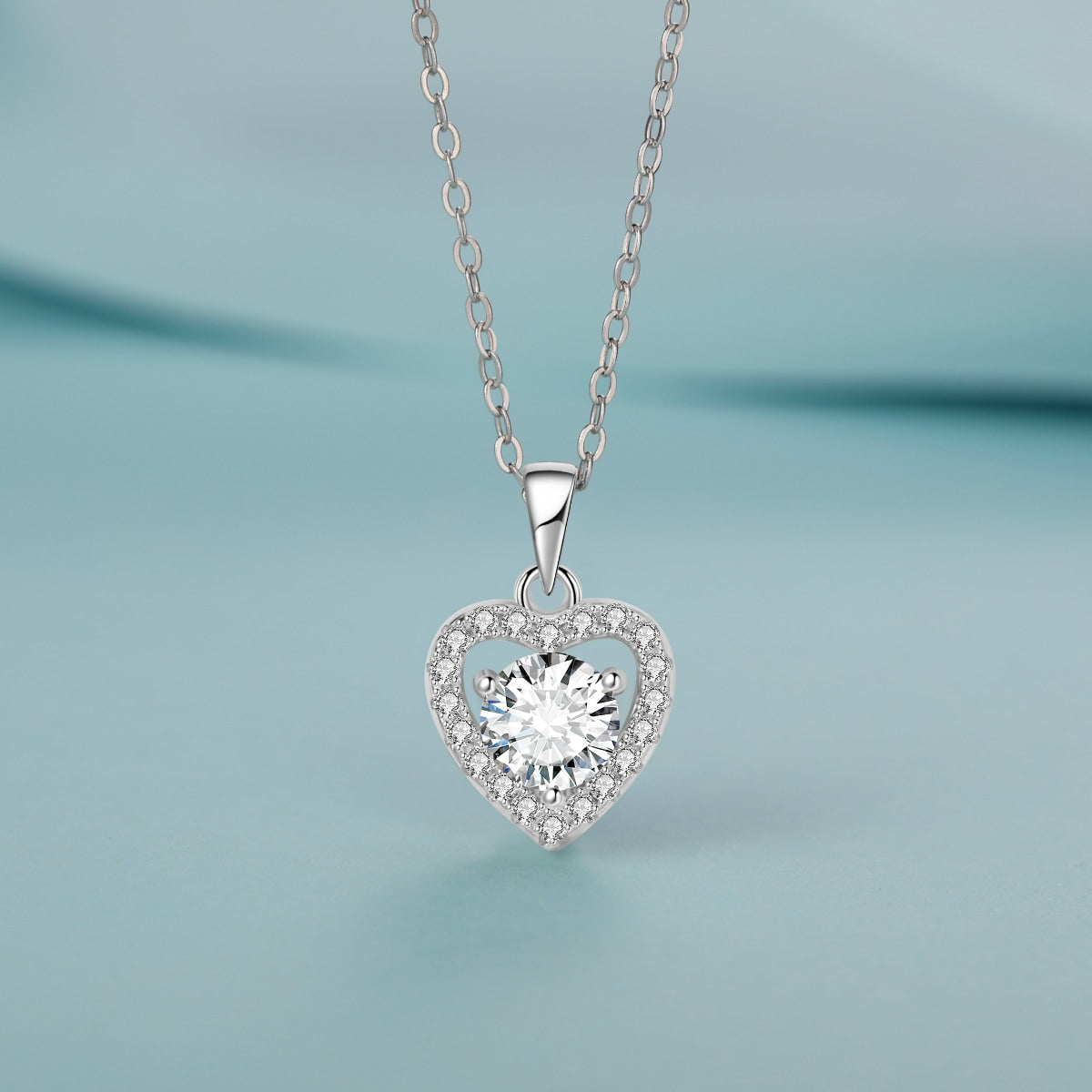 Diamond Heart Necklace 1carat Moissanite