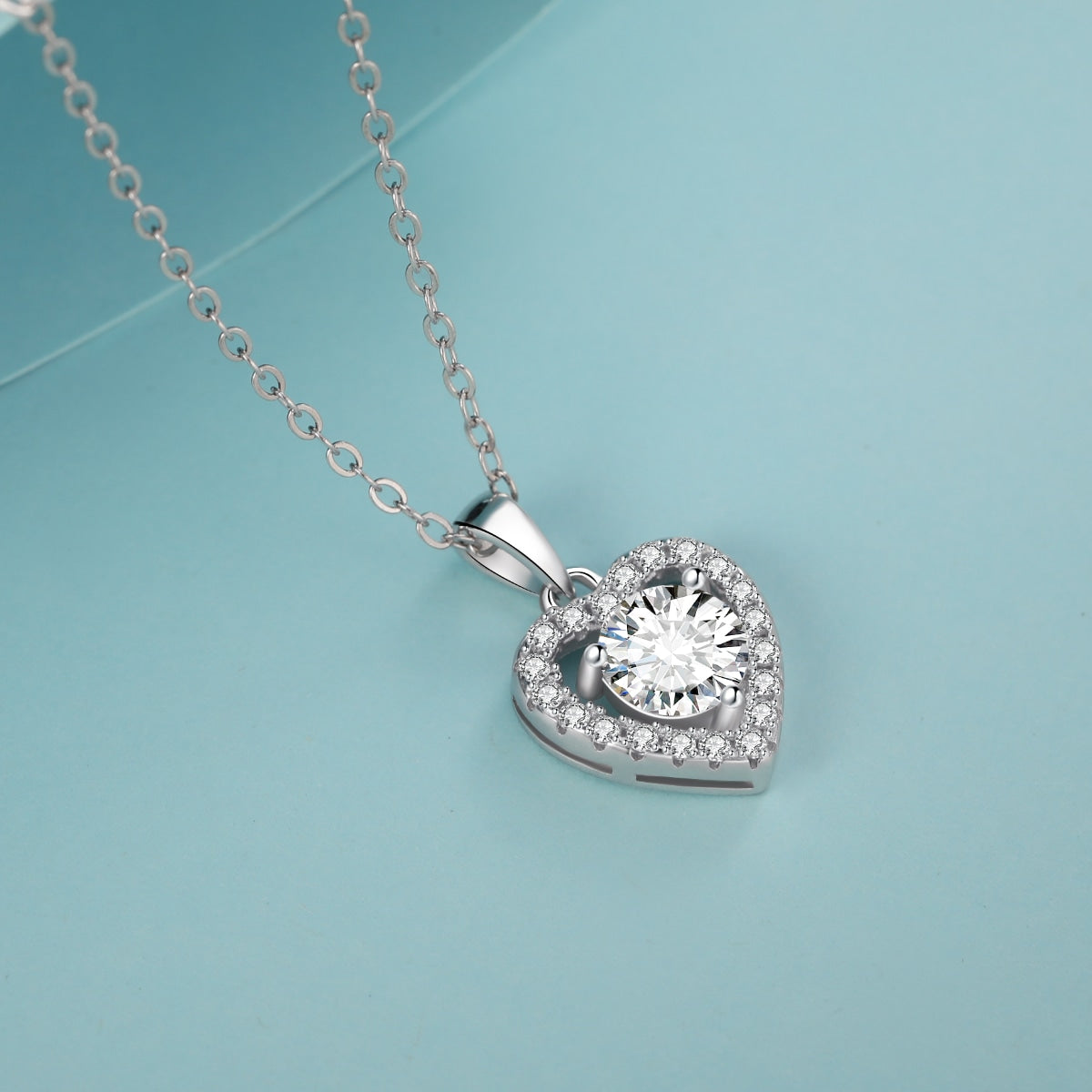 Diamond Heart Necklace 1carat Moissanite