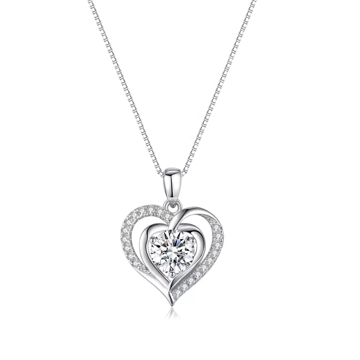 Brigitte 1ctw Lab Created Moissanite Heart Necklace