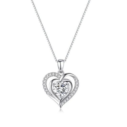 Brigitte 1ctw Lab Created Moissanite Heart Necklace