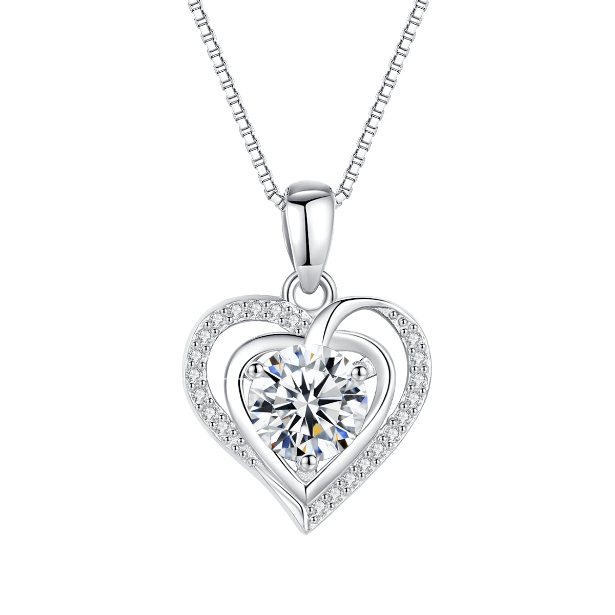 Brigitte Heart Necklace in Moissanite