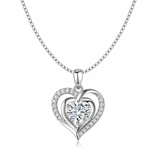 Brigitte 1ctw Lab Created Moissanite Heart Necklace