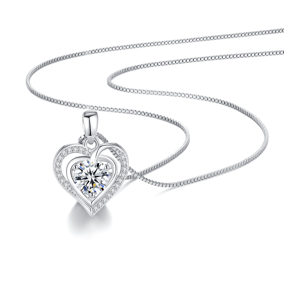 Brigitte 1ctw Lab Created Moissanite Heart Necklace