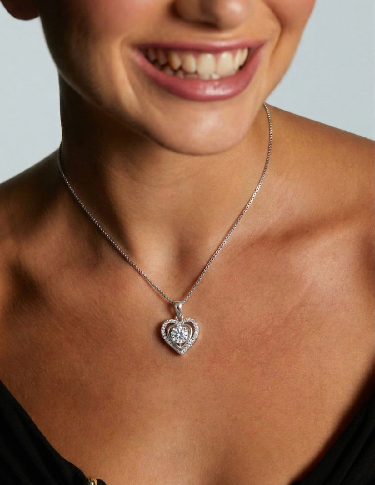 Brigitte 1ctw Lab Created Moissanite Heart Necklace
