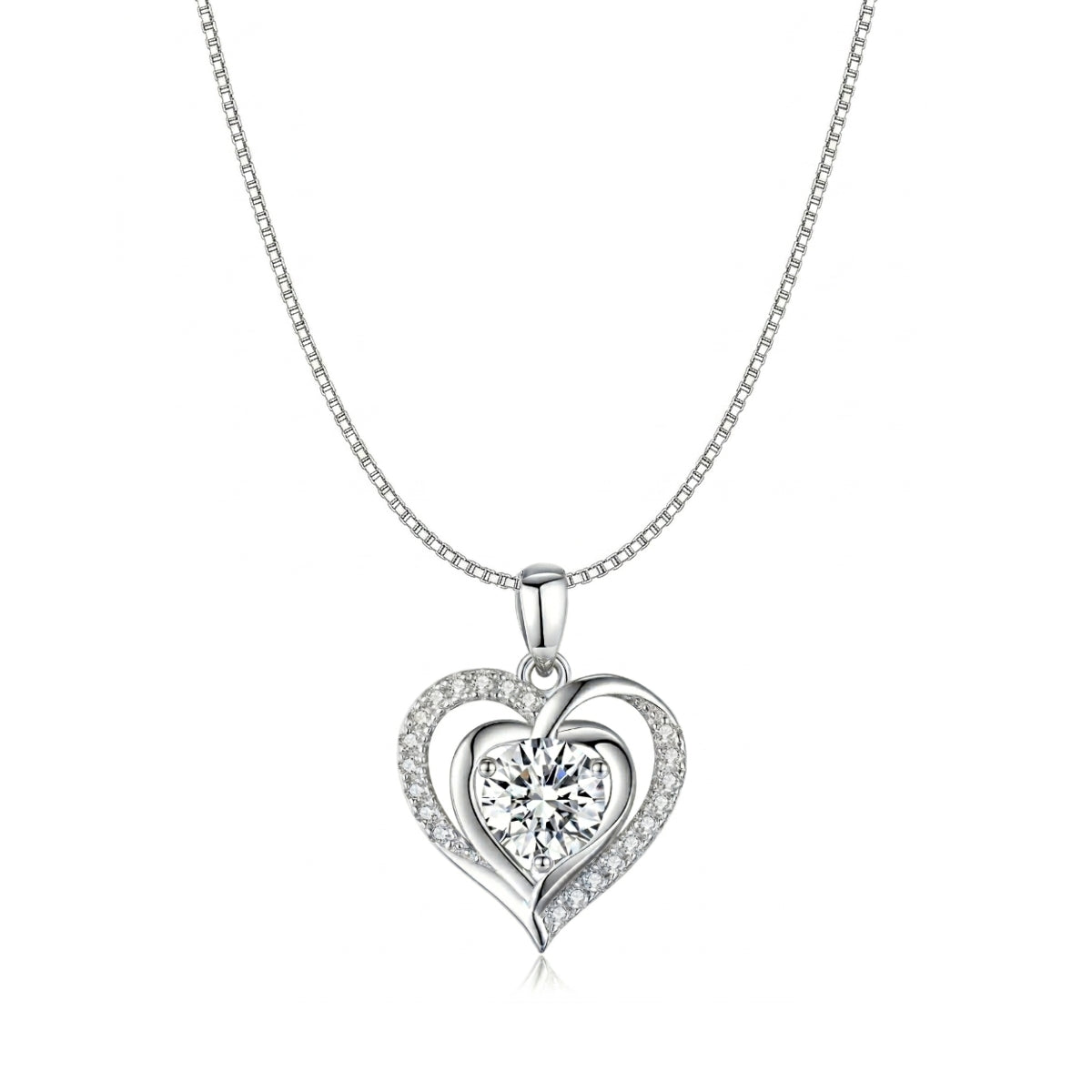Brigitte 1ctw Lab Created Moissanite Heart Necklace