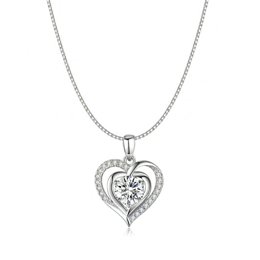 Brigitte 1ctw Lab Created Moissanite Heart Necklace