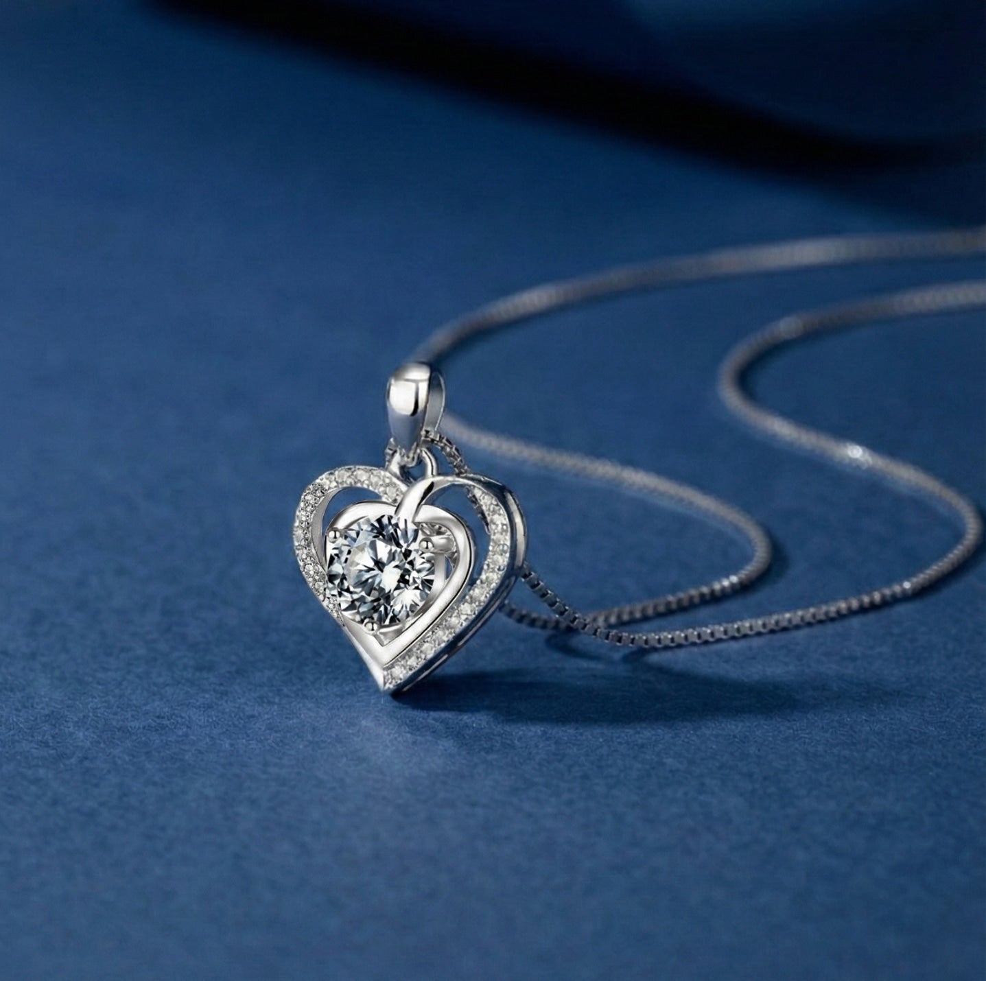 Brigitte 1ctw Lab Created Moissanite Heart Necklace