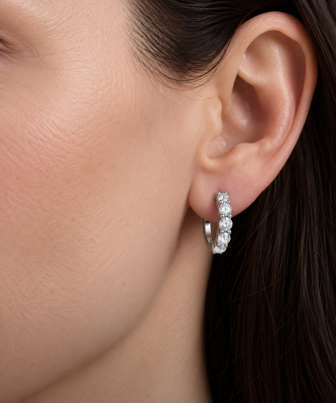 3ctw Lab Created Moissanite Hoop Earrings