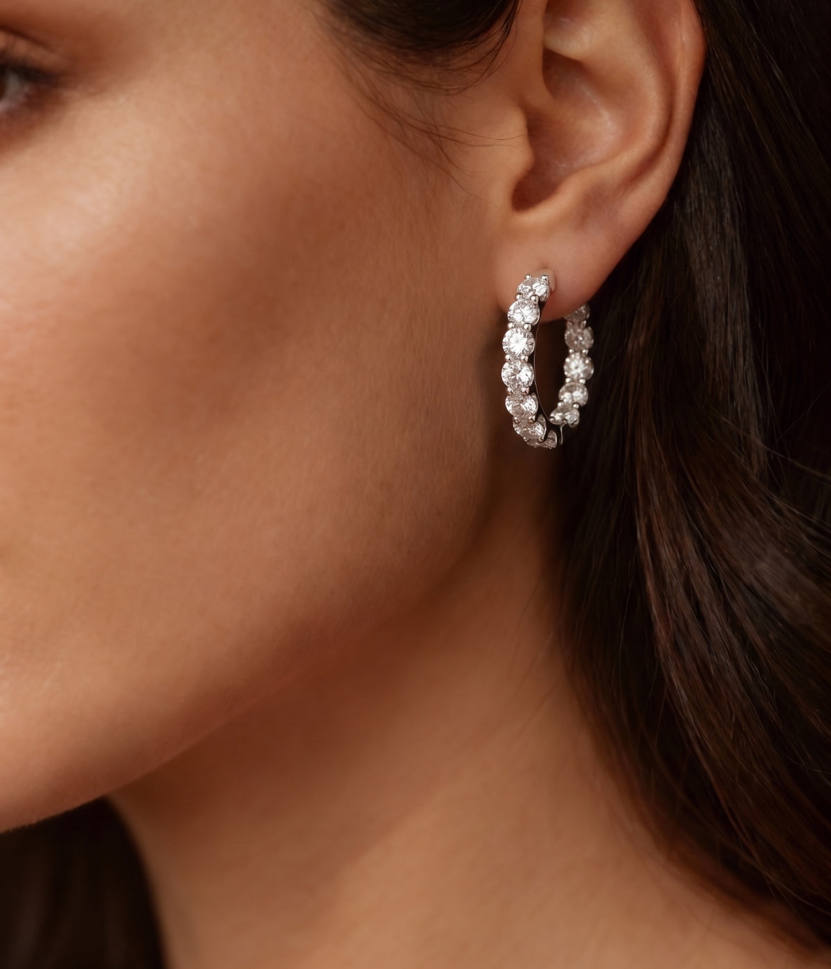 2.6ctw Lab Grown Moissanite Hoop Earrings