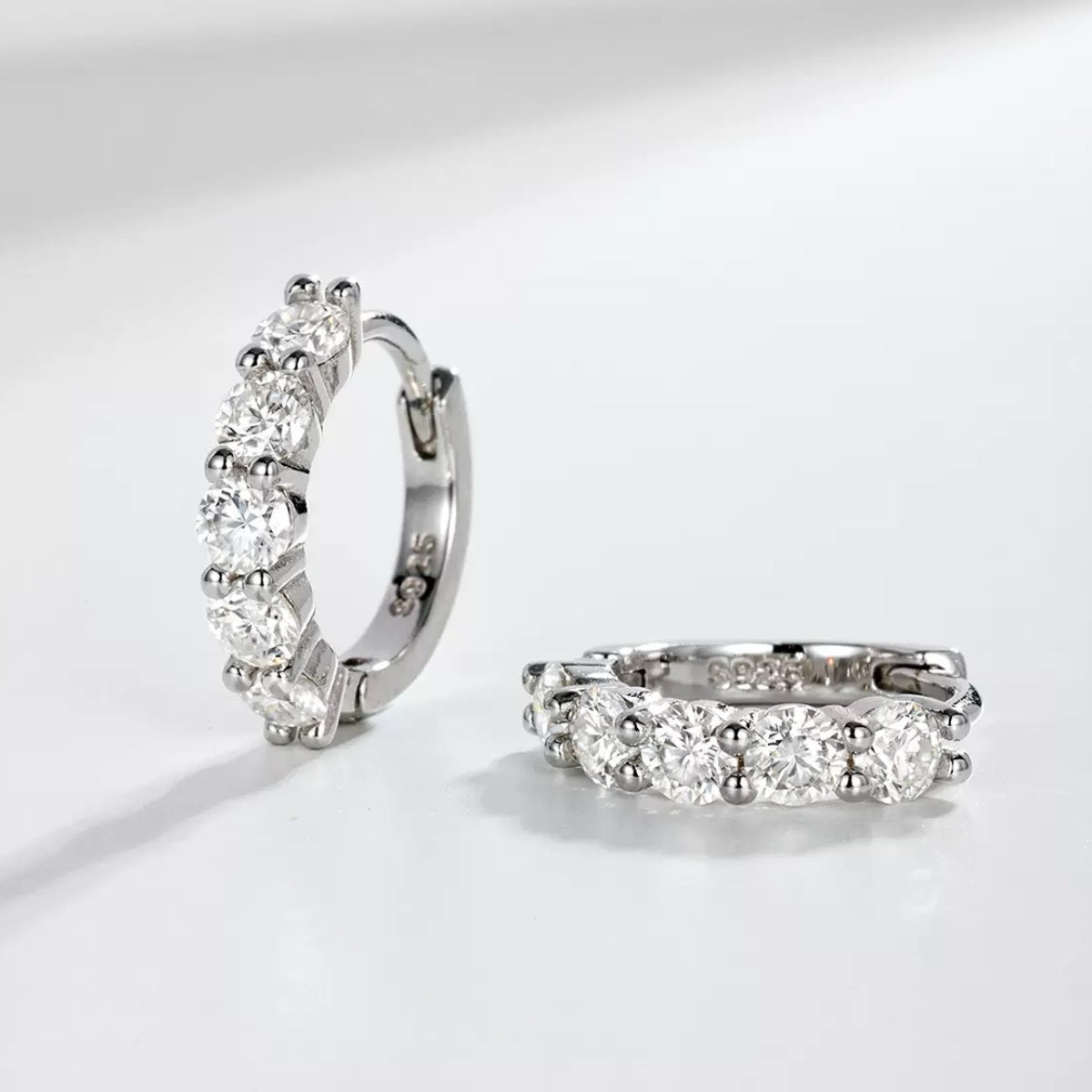 3ctw Lab Created Moissanite Hoop Earrings