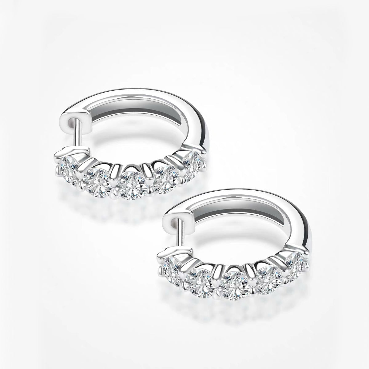 3ctw Lab Created Moissanite Hoop Earrings