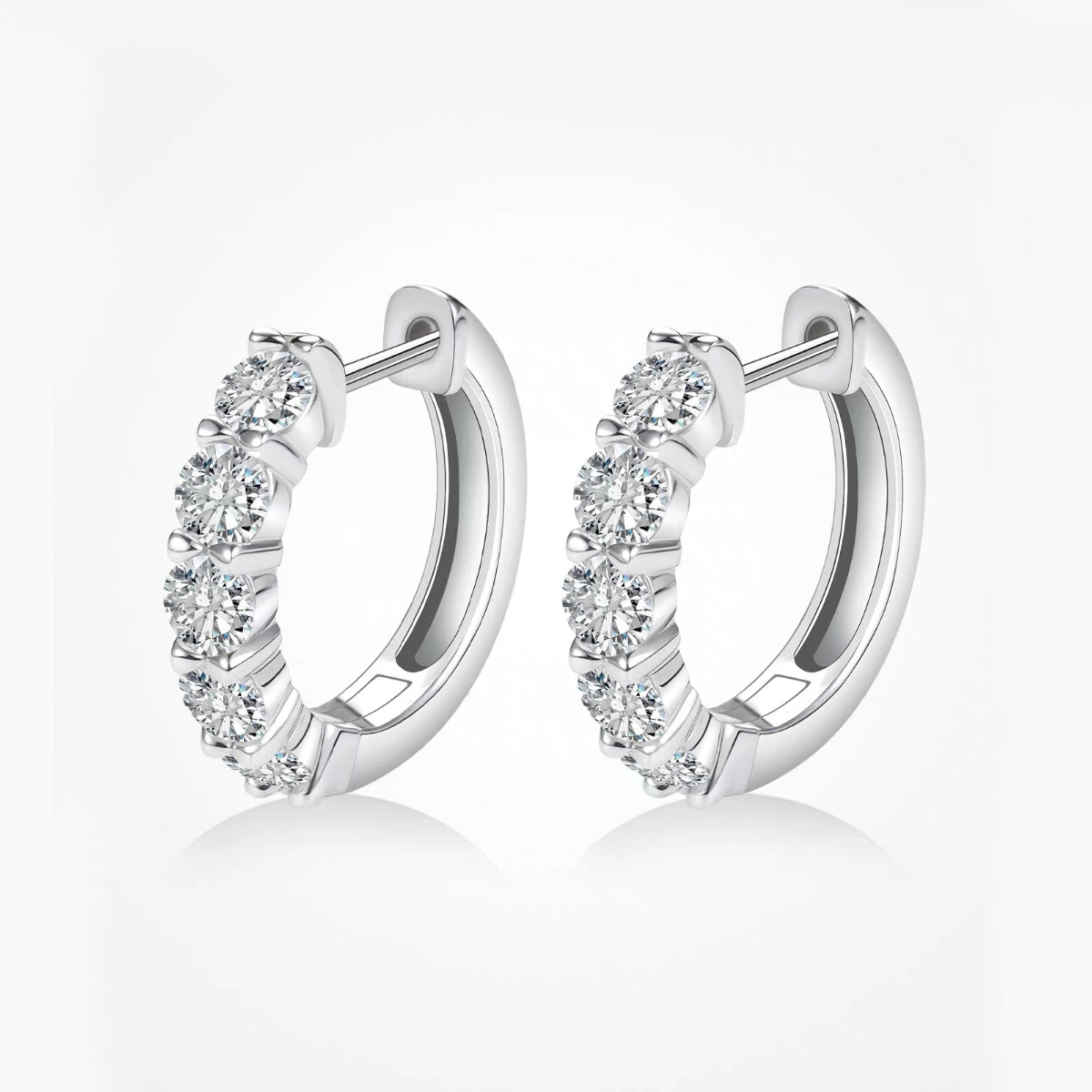 3ctw Lab Created Moissanite Hoop Earrings