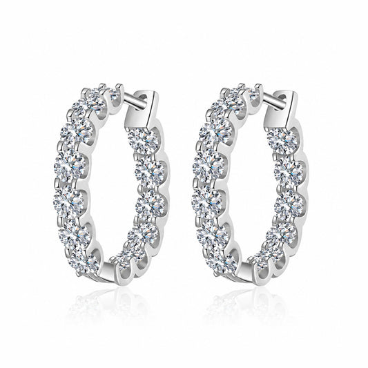 2.6ctw Lab Grown Moissanite Hoop Earrings
