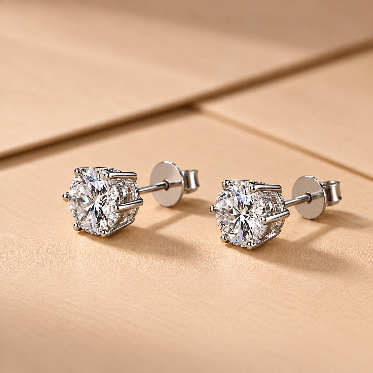 Lena 2ctw Lab Created Moissanite Solitaire Stud Earrings