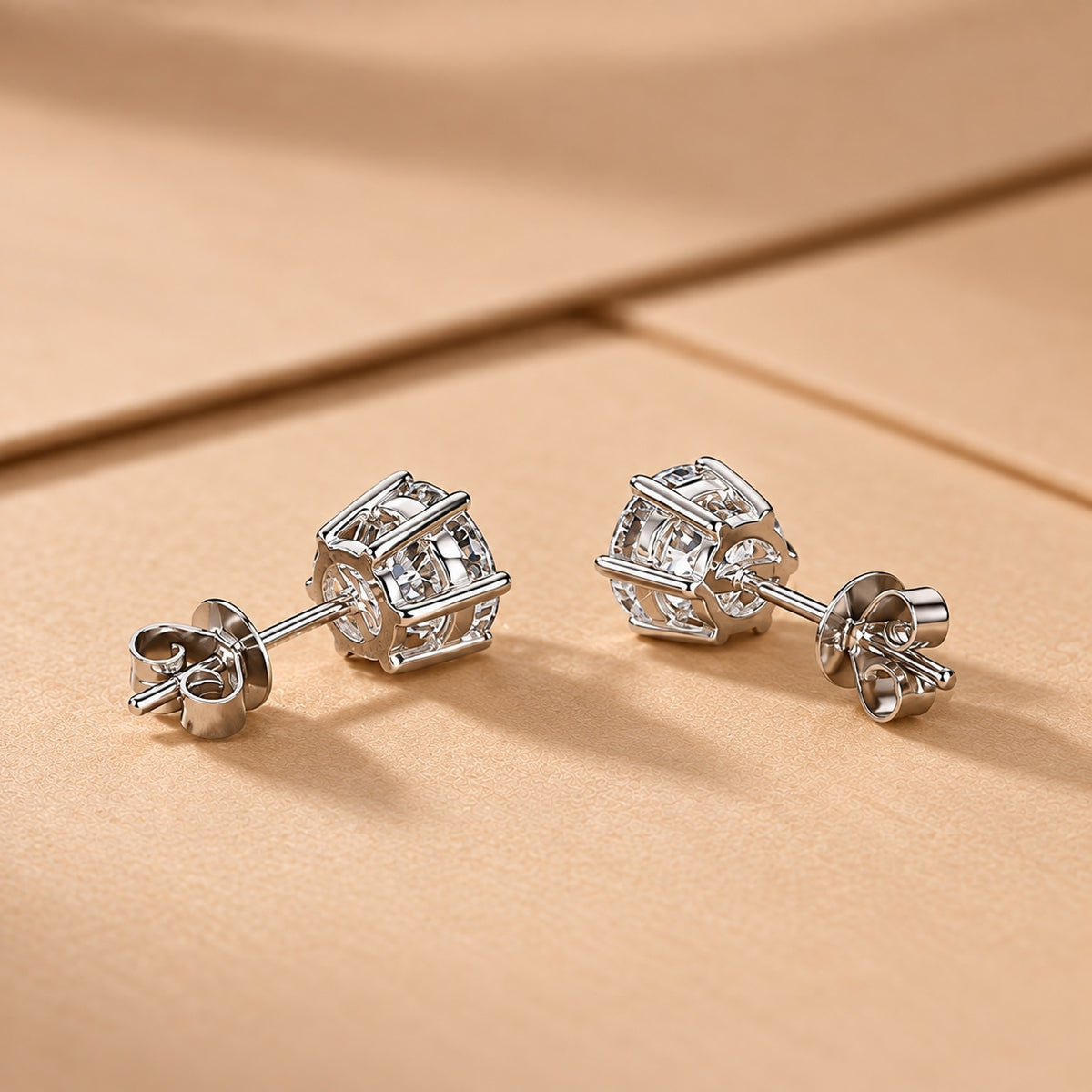 Lena 2ctw Lab Created Moissanite Solitaire Stud Earrings