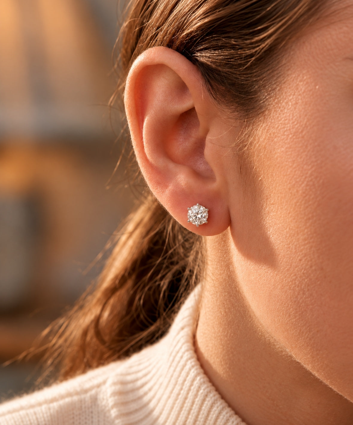 Lena 2ctw Lab Created Moissanite Solitaire Stud Earrings