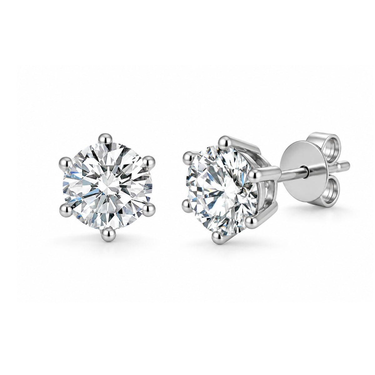 Lena 2ctw Lab Created Moissanite Solitaire Stud Earrings