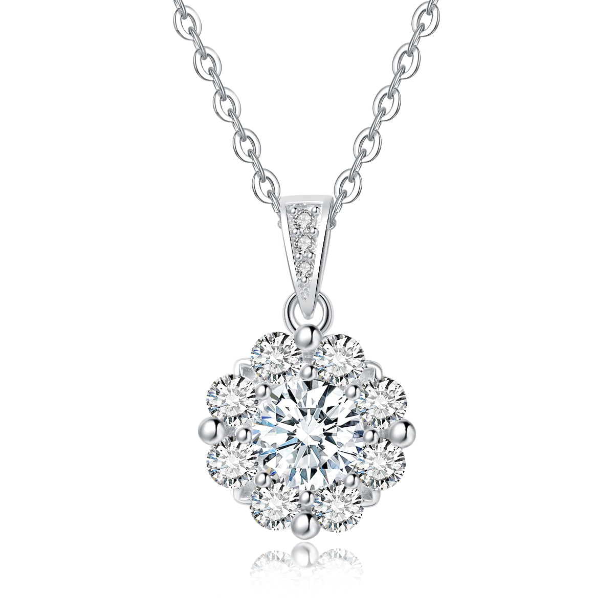 Aurore Lotus Necklace in Moissanite
