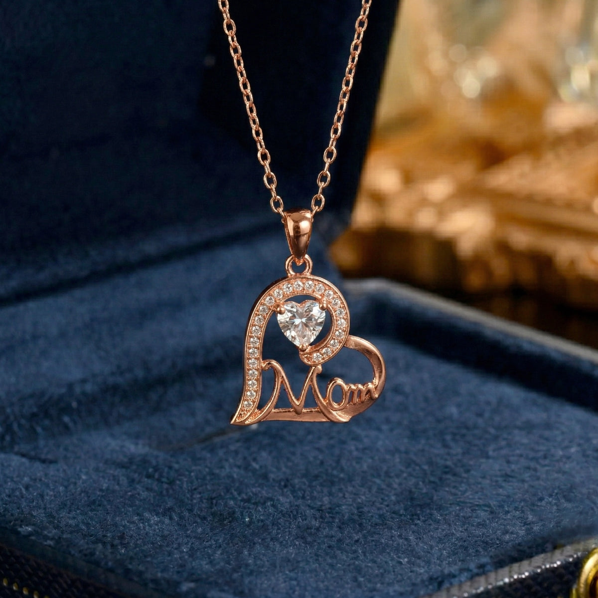 Loving Mom Necklace in Rose Gold