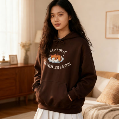 Nap First Conquer Later Unisex Heavy Blend Hoodie
