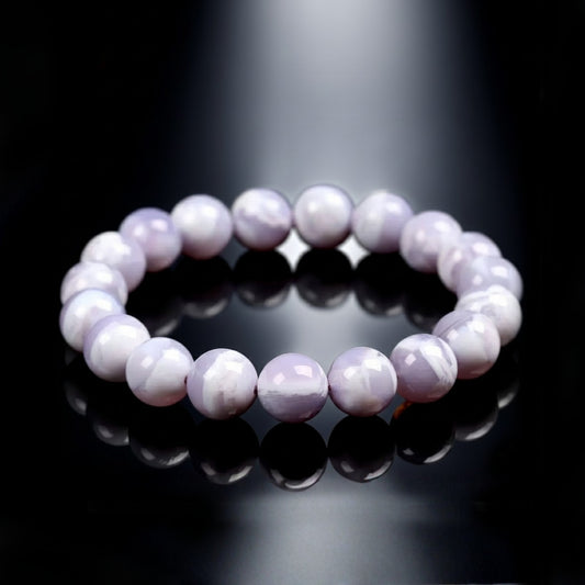 Natural Serpentine Jade Bracelet in Purple