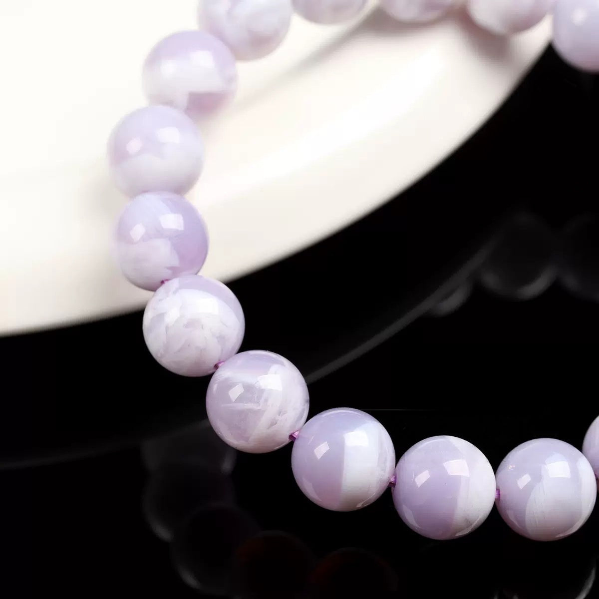 Natural Serpentine Jade Bracelet in Purple