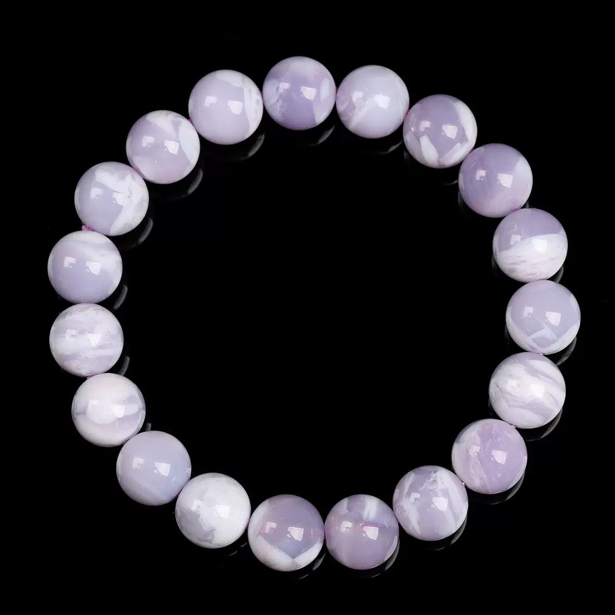 Natural Serpentine Jade Bracelet in Purple