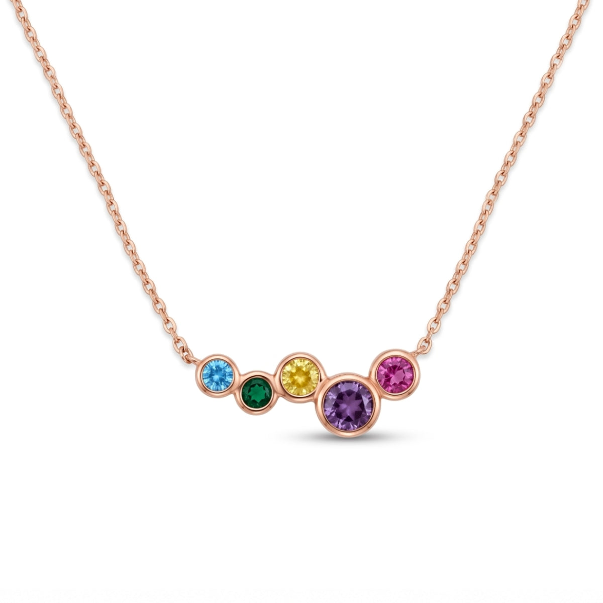 Arissa Rainbow Necklace in Rose Gold
