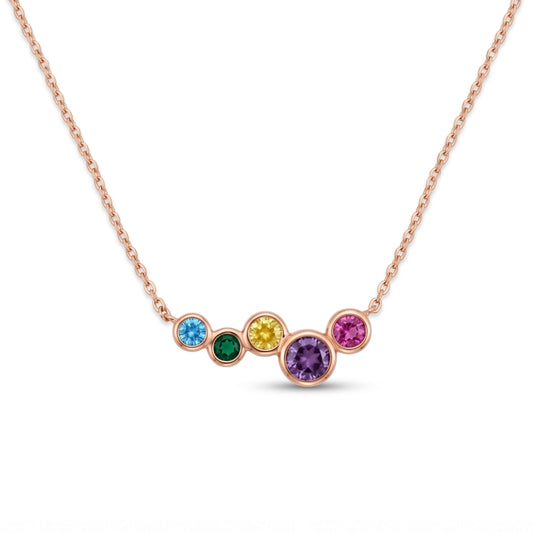 Arissa Rainbow Necklace in Rose Gold