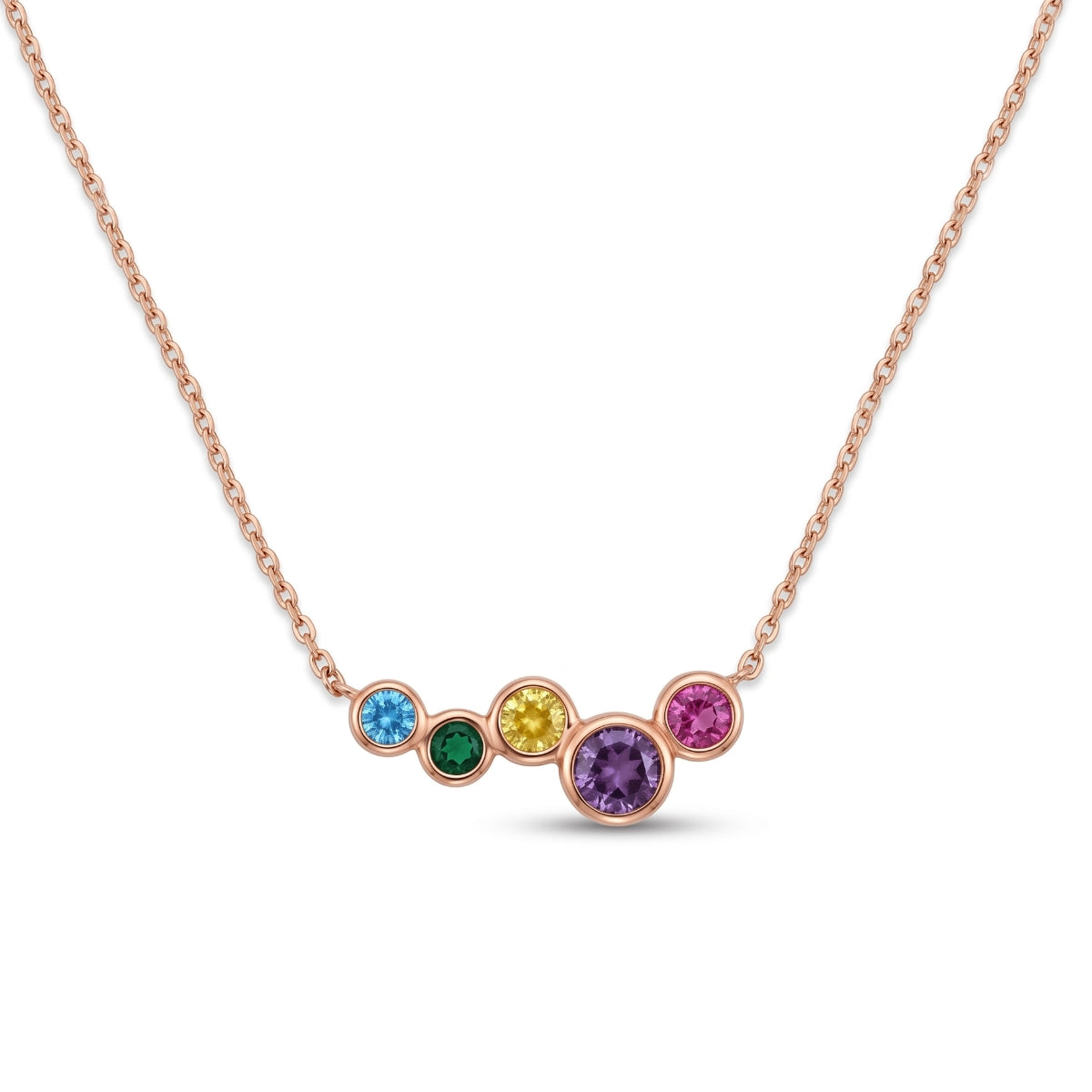 Arissa Rainbow Necklace in Rose Gold