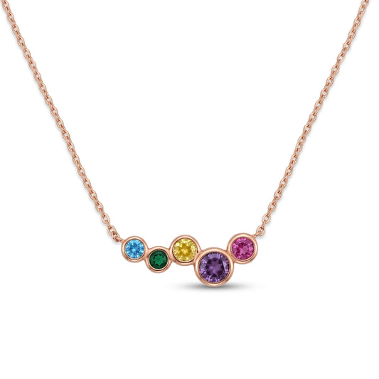 Arissa Rainbow Necklace in Rose Gold