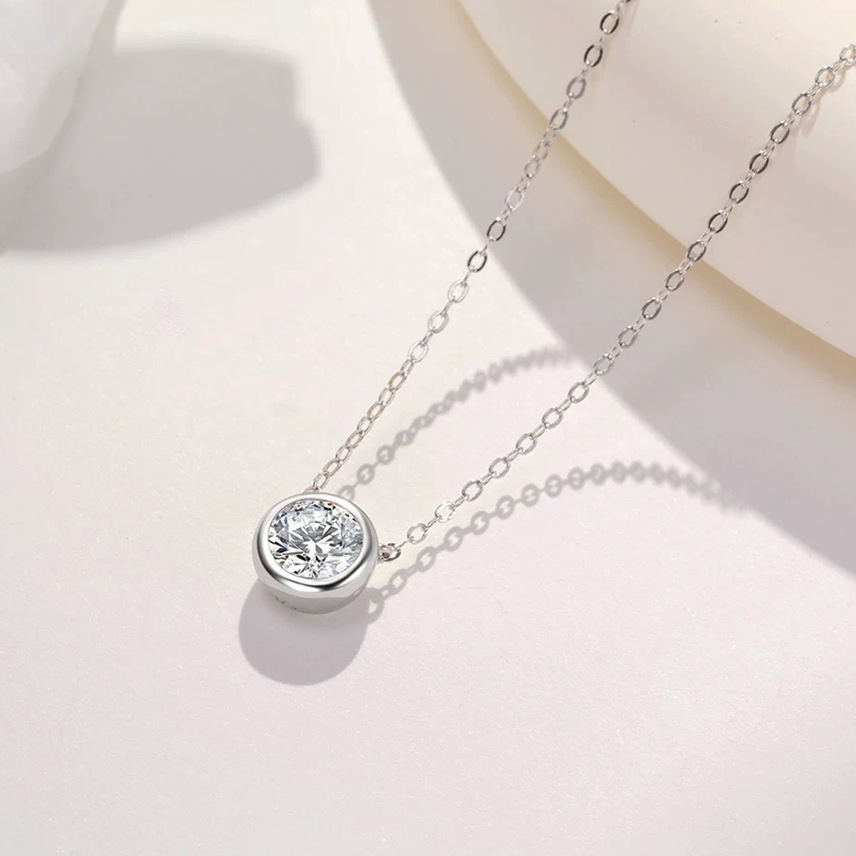 Mini Carina Diamond Necklace in Silver