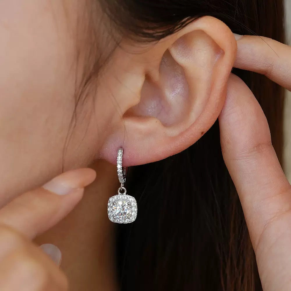 Lea 2ct Lab Grown Moissanite Necklace and 1ct Earrings Set