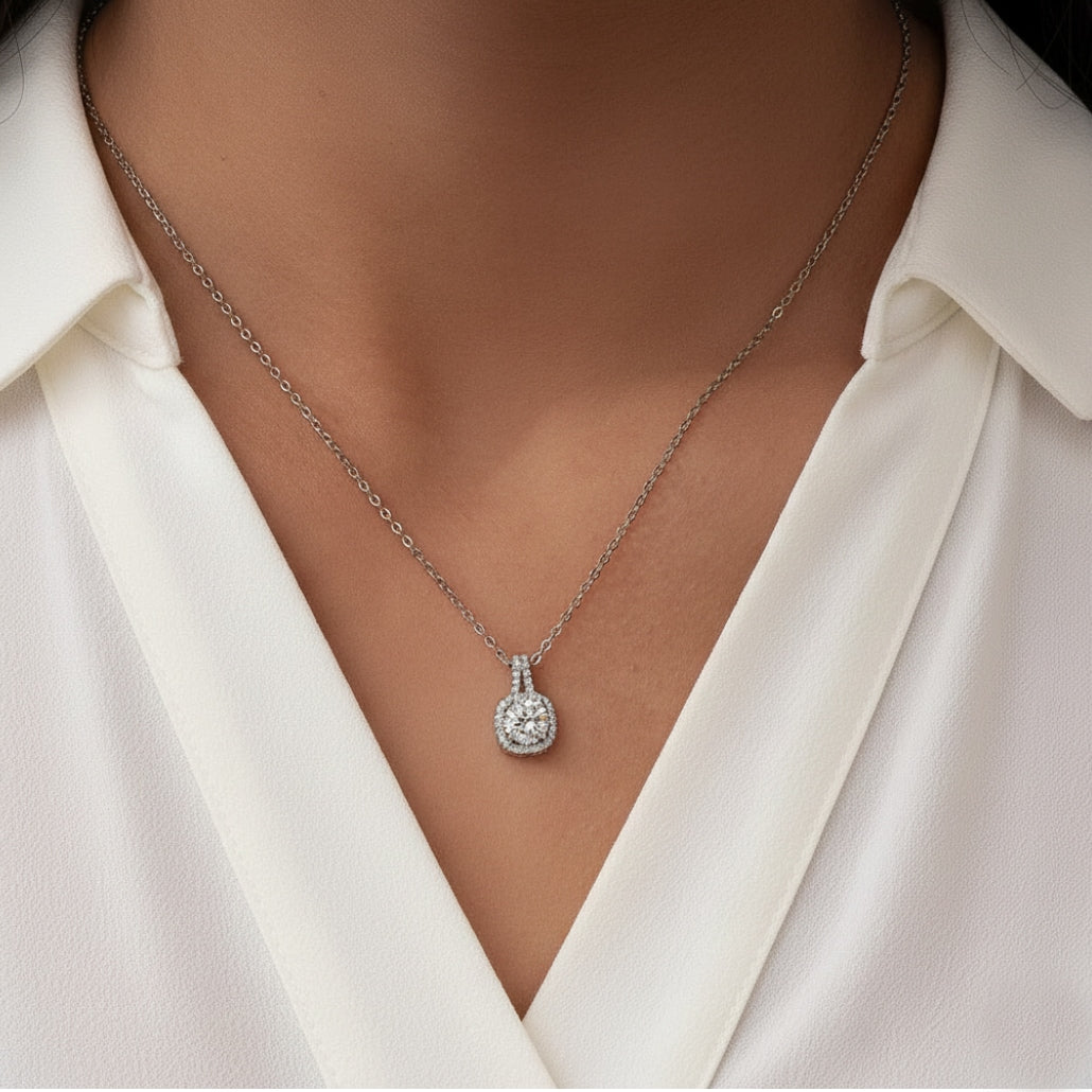 Eloise Diamond Necklace in White Gold
